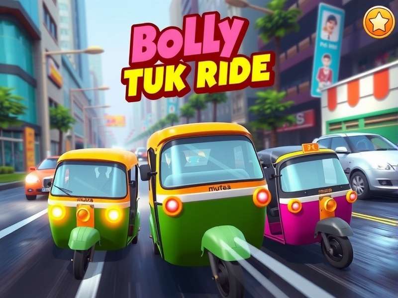 Bolly Tuk Tuk Ride Gameplay Featuring Bollywood-Themed Auto-Rickshaws Racing Through Mumbai Streets